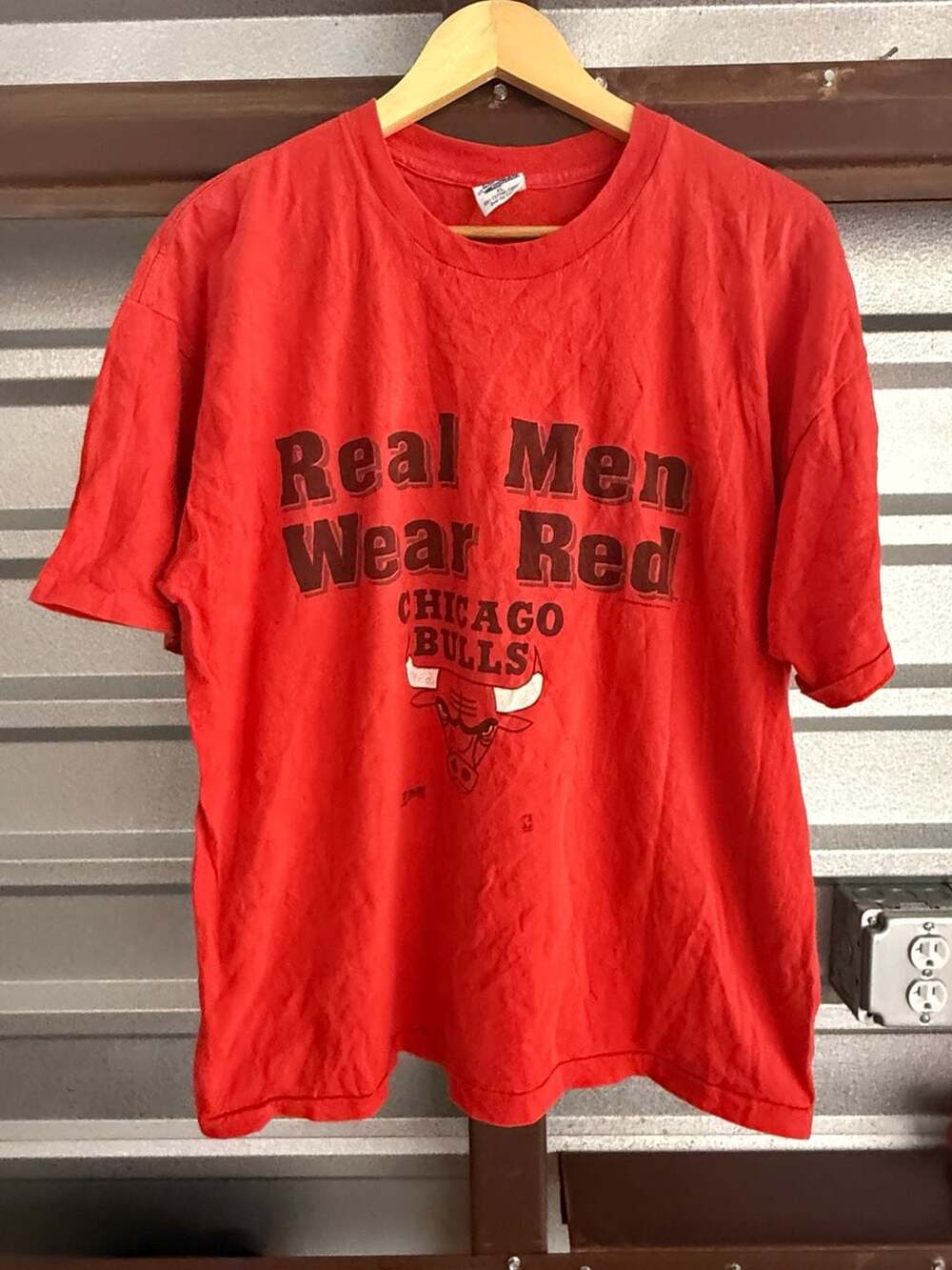 Vintage 1991 Chicago Bulls Real Men Wear Red Salem Sportswear T-Shirt